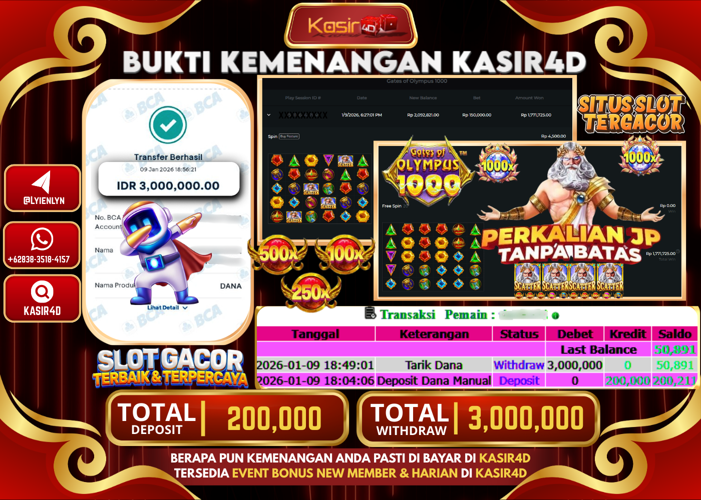 PRAGMATIC PLAY  GATES OF OLYMPUS 1000