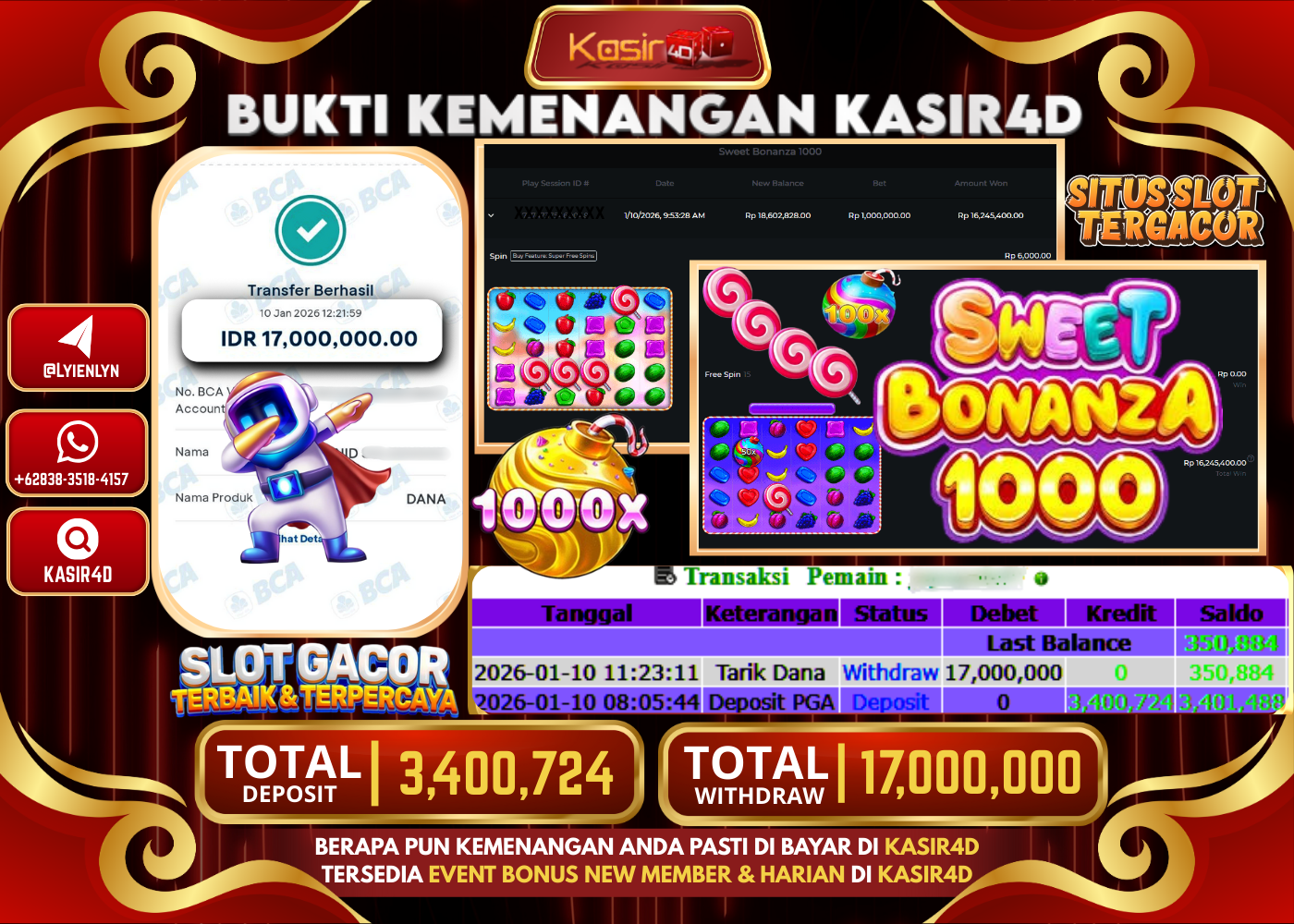 PRAGMATIC PLAY  SWEET BONANZA 1000