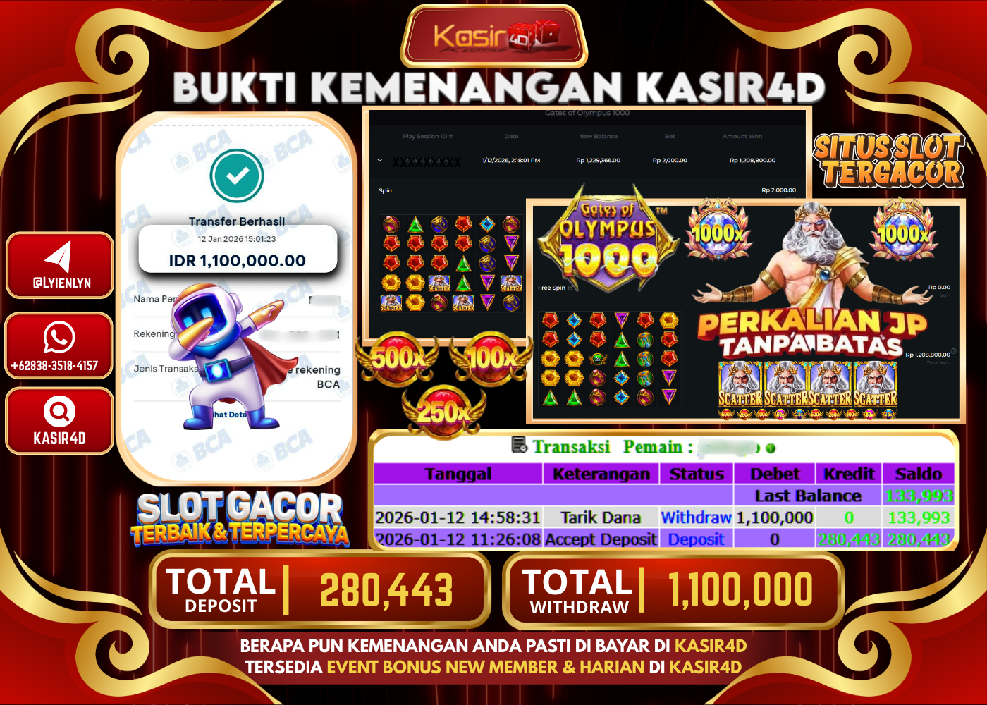 PRAGMATIC PLAY GATES OF OLYMPUS 1000